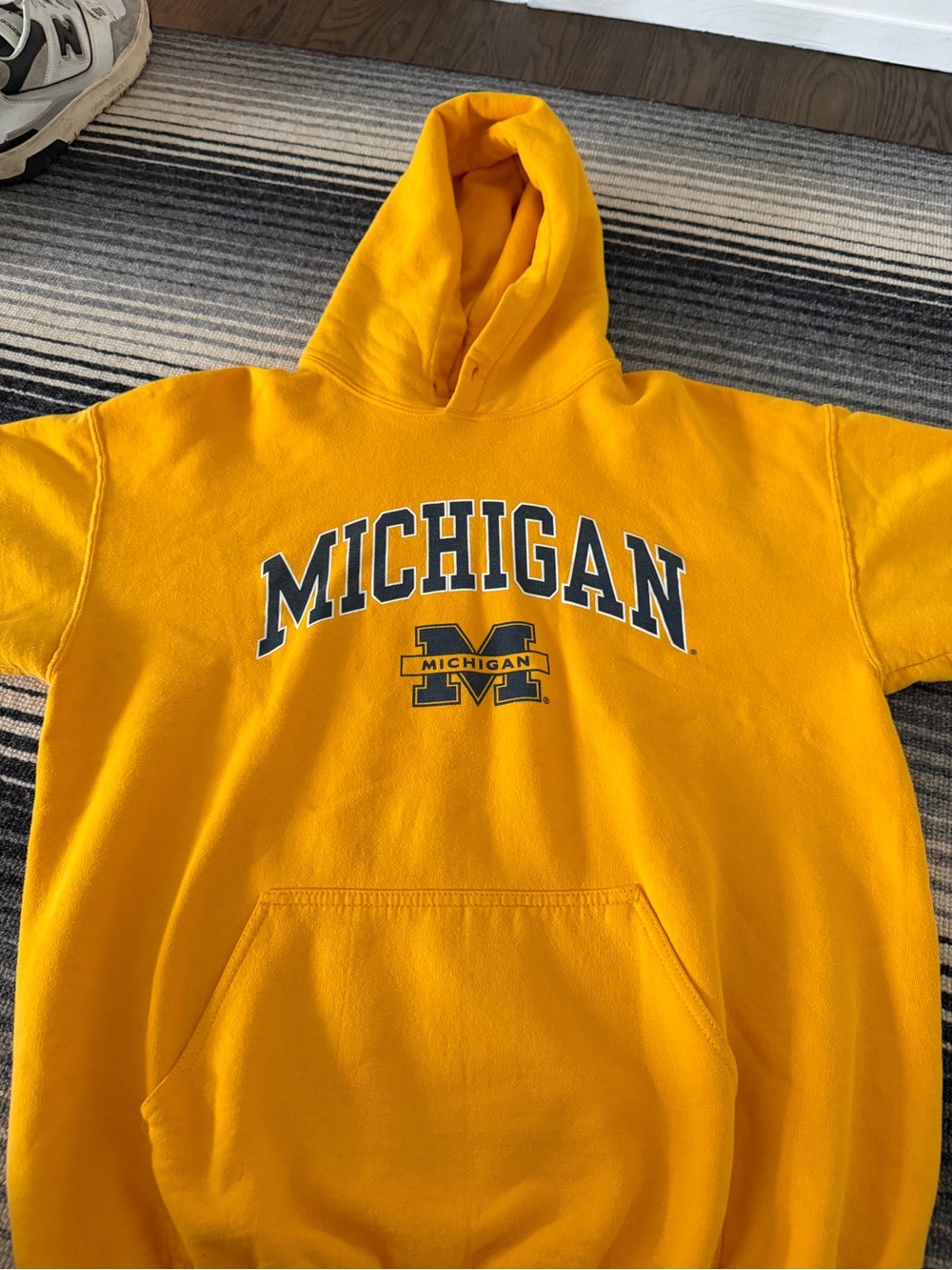 Michigan Logo Gold Youth Hoodie - Kids Sweatshirt